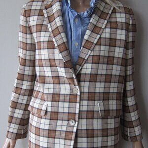 WILFRED SOPHIA WINSLOW SAVILLE PLAID BOYFRIEND BLAZER WOOL BLEND 2XS